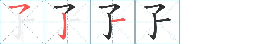 孒字的笔顺笔画分步演示