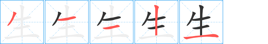 生字的笔顺笔画分步演示