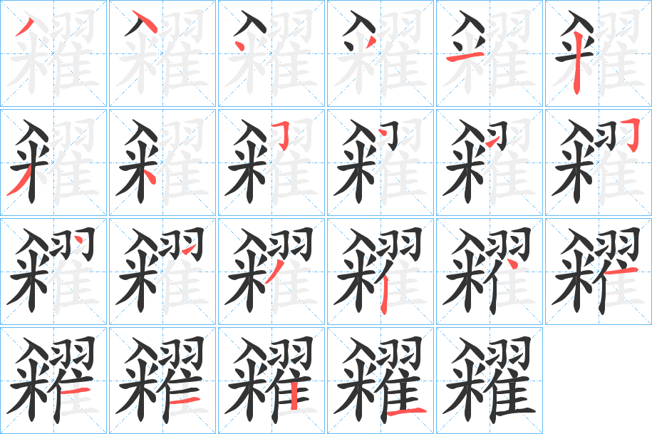 糴字的笔顺笔画分步演示