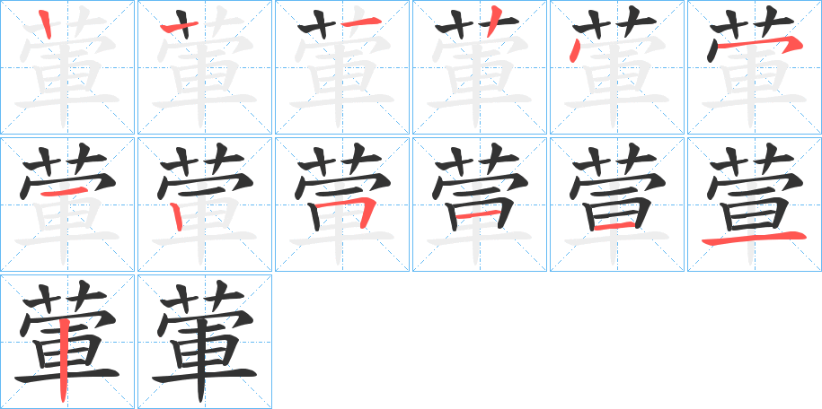 葷字的笔顺笔画分步演示