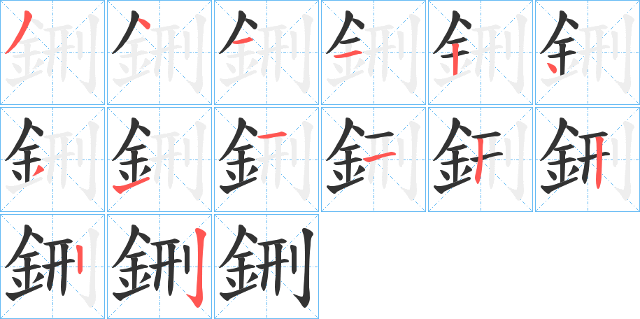 鉶字的笔顺笔画分步演示