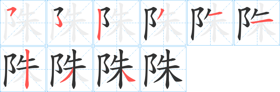 陎字的笔顺笔画分步演示