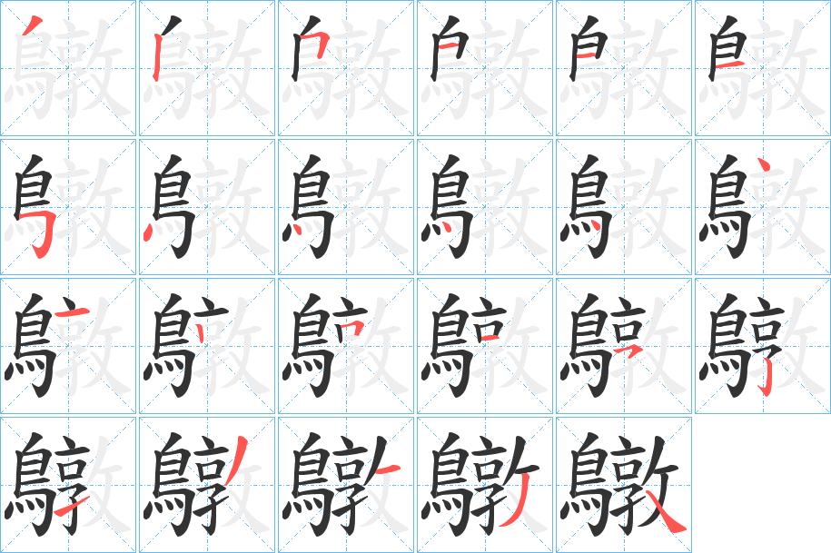 鷻字的笔顺笔画分步演示